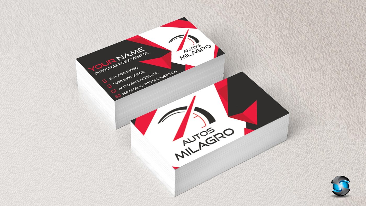 Car Dealership Business Card Design – Autos Milagro